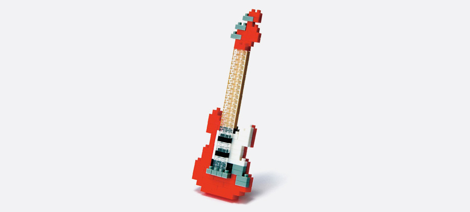 Nanoblock_electric Red Guitar